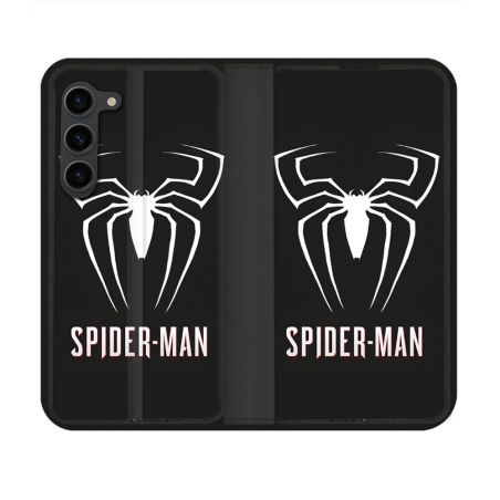 Housse Cuir Portefeuille Pour Samsung Galaxy S23 Spiderman Logo