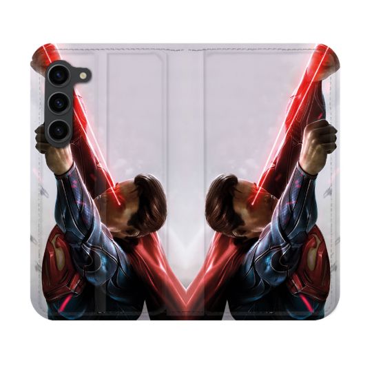 Housse Cuir Portefeuille Pour Samsung Galaxy S23 Superman Laser