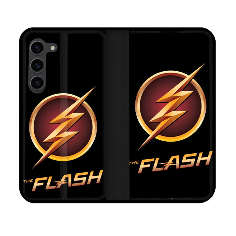 Housse Cuir Portefeuille Pour Samsung Galaxy S23 The Flash Logo