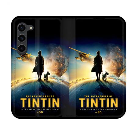Housse Cuir Portefeuille Pour Samsung Galaxy S23 Tintin Affiche