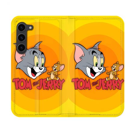 Housse Cuir Portefeuille Pour Samsung Galaxy S23 Tom Jerry