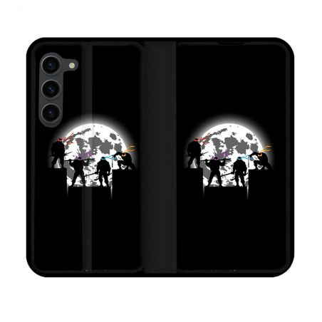 Housse Cuir Portefeuille Pour Samsung Galaxy S23 Tortue Ninja Ombre