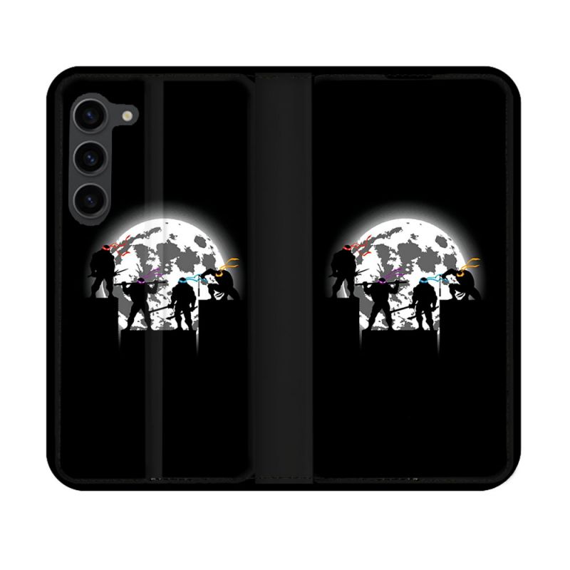 Housse Cuir Portefeuille Pour Samsung Galaxy S23 Tortue Ninja Ombre