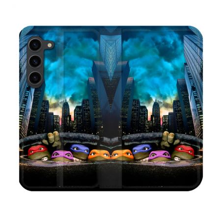 Housse Cuir Portefeuille Pour Samsung Galaxy S23 Tortue Ninja Ville