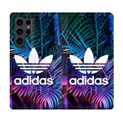 Housse Cuir Portefeuille Pour Samsung Galaxy S23 Ultra Adidas Palmier