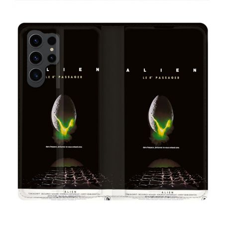 Housse Cuir Portefeuille Pour Samsung Galaxy S23 Ultra Alien Affiche
