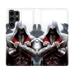 Housse Cuir Portefeuille Pour Samsung Galaxy S23 Ultra Assassin Creed Mask