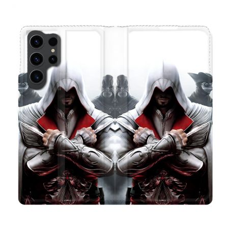 Housse Cuir Portefeuille Pour Samsung Galaxy S23 Ultra Assassin Creed Mask