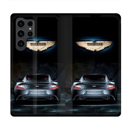 Housse Cuir Portefeuille Pour Samsung Galaxy S23 Ultra Aston Martin