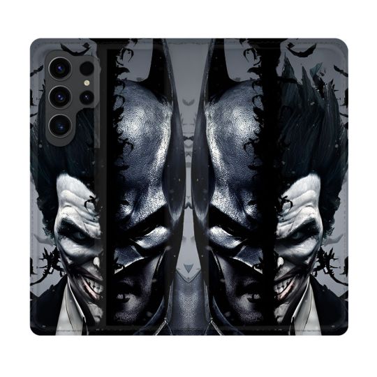 Housse Cuir Portefeuille Pour Samsung Galaxy S23 Ultra Batman Joker
