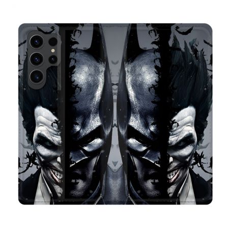 Housse Cuir Portefeuille Pour Samsung Galaxy S23 Ultra Batman Joker
