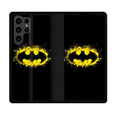 Housse Cuir Portefeuille Pour Samsung Galaxy S23 Ultra Batman Logo