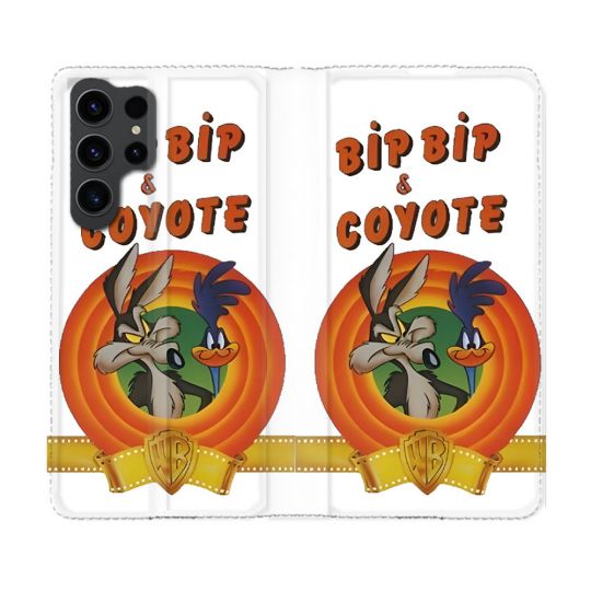 Housse Cuir Portefeuille Pour Samsung Galaxy S23 Ultra Bip Bip Coyote