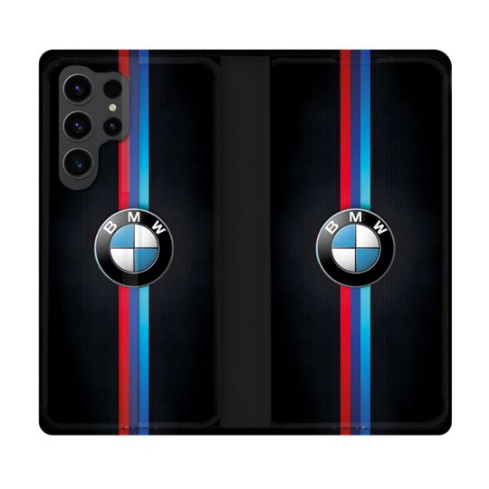 Housse Cuir Portefeuille Pour Samsung Galaxy S23 Ultra BMW Logo