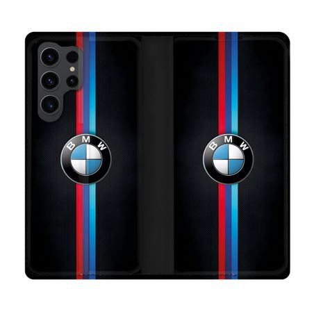 Housse Cuir Portefeuille Pour Samsung Galaxy S23 Ultra BMW Logo