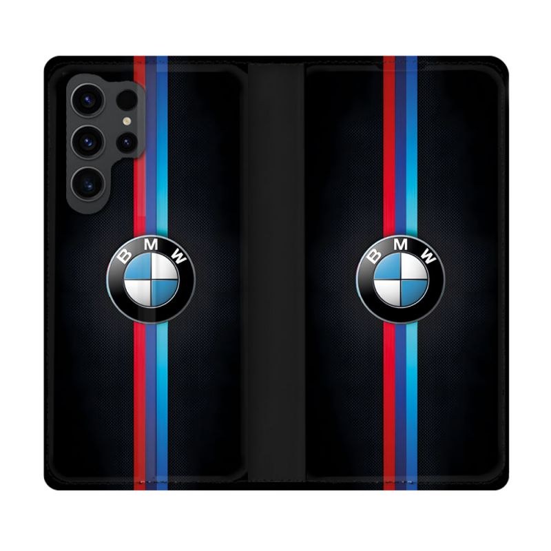 Housse Cuir Portefeuille Pour Samsung Galaxy S23 Ultra BMW Logo
