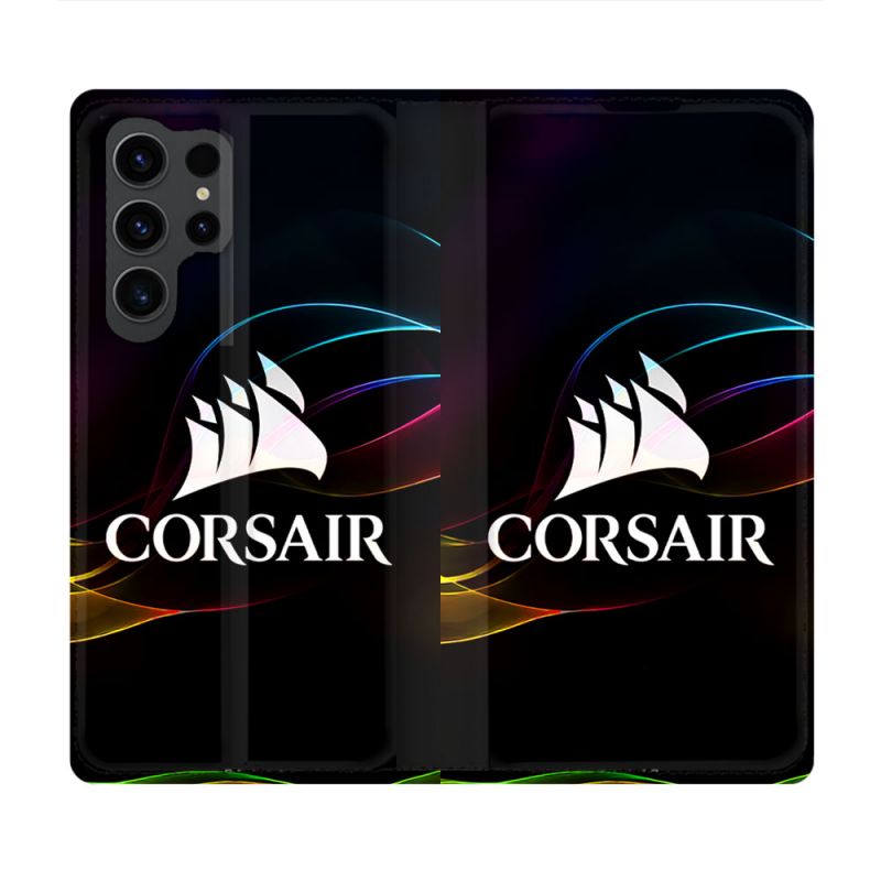 Housse Cuir Portefeuille Pour Samsung Galaxy S23 Ultra Corsair