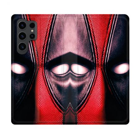 Housse Cuir Portefeuille Pour Samsung Galaxy S23 Ultra Deadpool Yeux