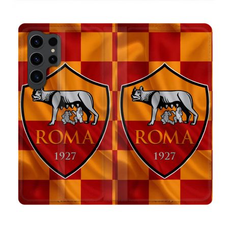 Housse Cuir Portefeuille Pour Samsung Galaxy S23 Ultra Foot As Roma