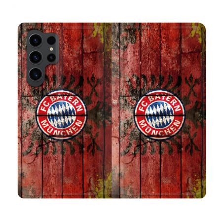 Housse Cuir Portefeuille Pour Samsung Galaxy S23 Ultra Foot Bayern Munich Drapeau