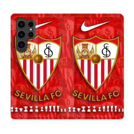 Housse Cuir Portefeuille Pour Samsung Galaxy S23 Ultra Foot FC Sevilla