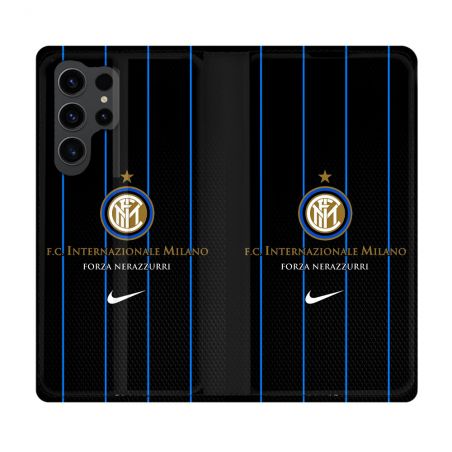 Housse Cuir Portefeuille Pour Samsung Galaxy S23 Ultra Foot Inter Milan
