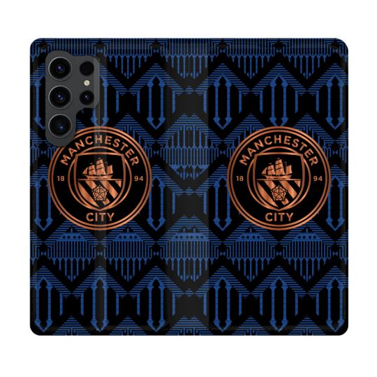 Housse Cuir Portefeuille Pour Samsung Galaxy S23 Ultra Foot Manchester City