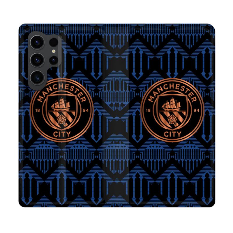 Housse Cuir Portefeuille Pour Samsung Galaxy S23 Ultra Foot Manchester City