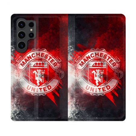 Housse Cuir Portefeuille Pour Samsung Galaxy S23 Ultra Foot Manchetser United