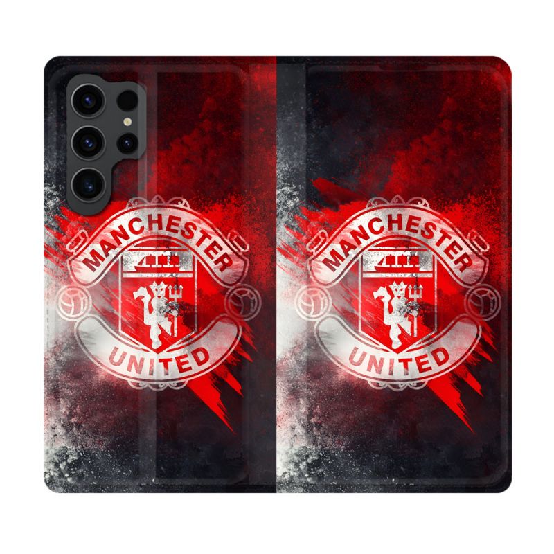 Housse Cuir Portefeuille Pour Samsung Galaxy S23 Ultra Foot Manchetser United