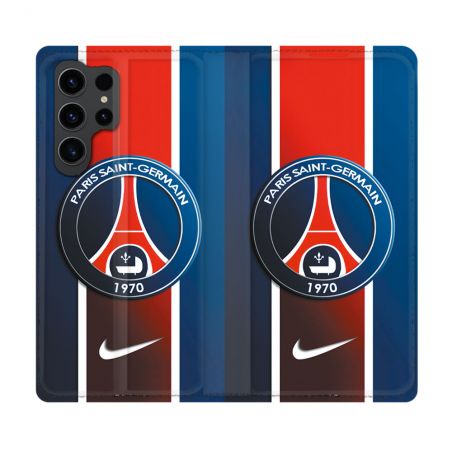 Housse Cuir Portefeuille Pour Samsung Galaxy S23 Ultra Foot PSG 1970