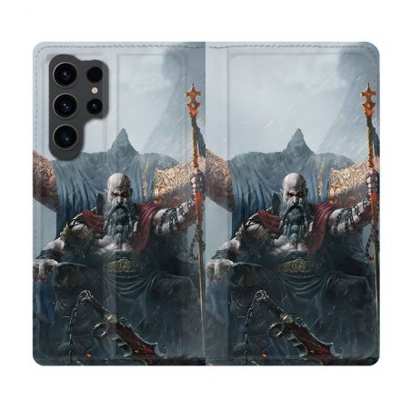Housse Cuir Portefeuille Pour Samsung Galaxy S23 Ultra Gof Of War