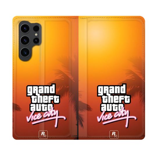 Housse Cuir Portefeuille Pour Samsung Galaxy S23 Ultra GTA Vice City