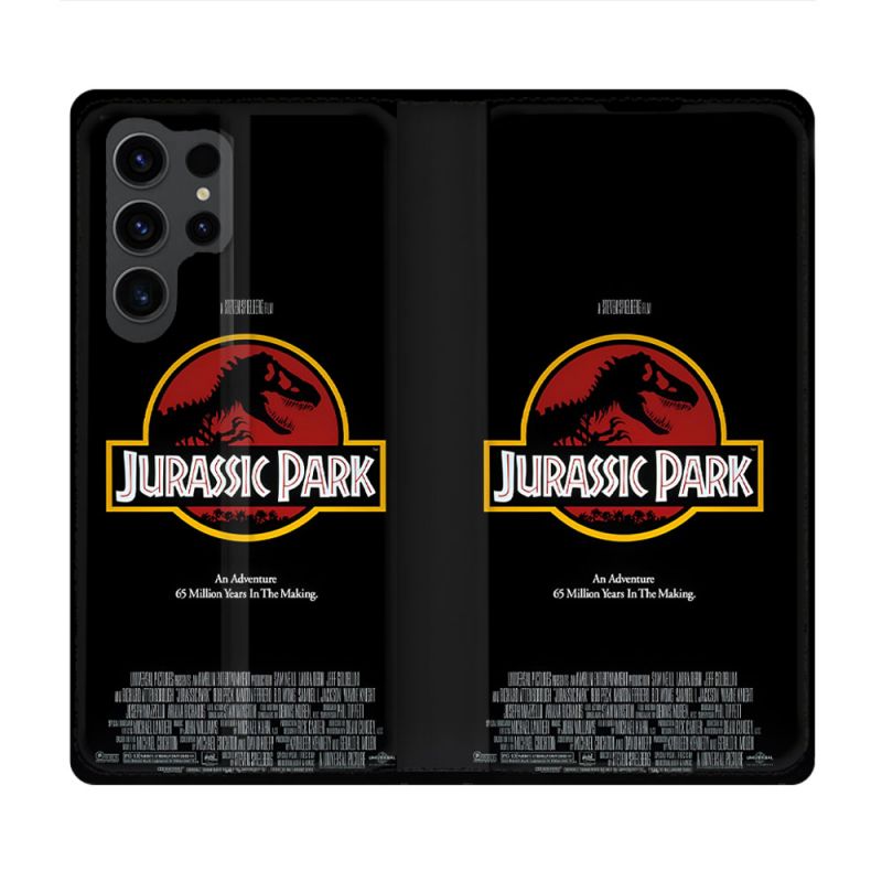 Housse Cuir Portefeuille Pour Samsung Galaxy S23 Ultra Jurassik Park Affiche