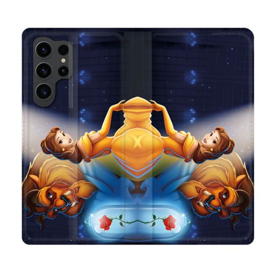 Housse Cuir Portefeuille Pour Samsung Galaxy S23 Ultra La Belle et La Bête