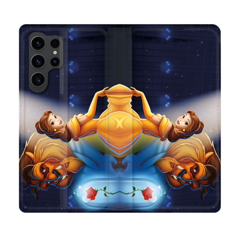 Housse Cuir Portefeuille Pour Samsung Galaxy S23 Ultra La Belle et La Bête