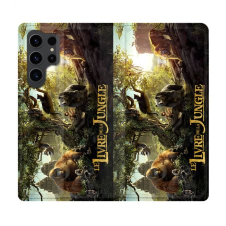 Housse Cuir Portefeuille Pour Samsung Galaxy S23 Ultra Le Livre De La Jungle Affiche