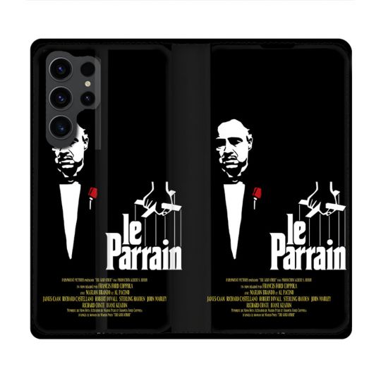 Housse Cuir Portefeuille Pour Samsung Galaxy S23 Ultra Le Parrain Affiche