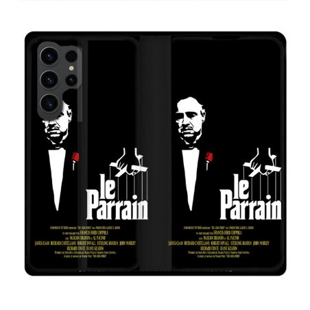 Housse Cuir Portefeuille Pour Samsung Galaxy S23 Ultra Le Parrain Affiche
