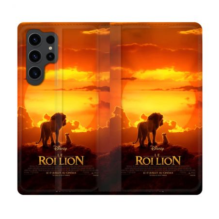 Housse Cuir Portefeuille Pour Samsung Galaxy S23 Ultra Le Roi Lion Affiche