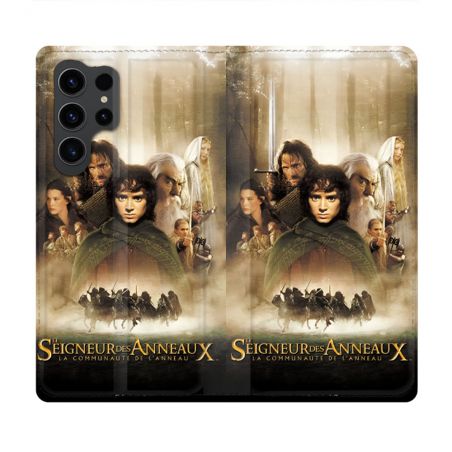Housse Cuir Portefeuille Pour Samsung Galaxy S23 Ultra Le seigneur Des Anneaux Affiche