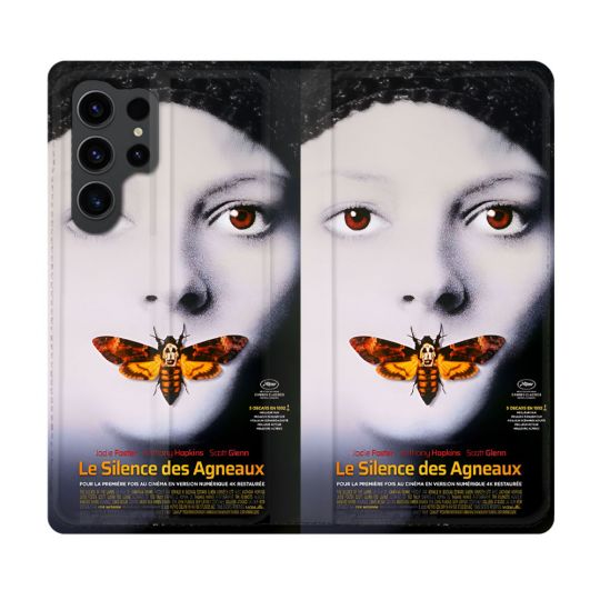 Housse Cuir Portefeuille Pour Samsung Galaxy S23 Ultra Le Silence Des Agneaux Affiche