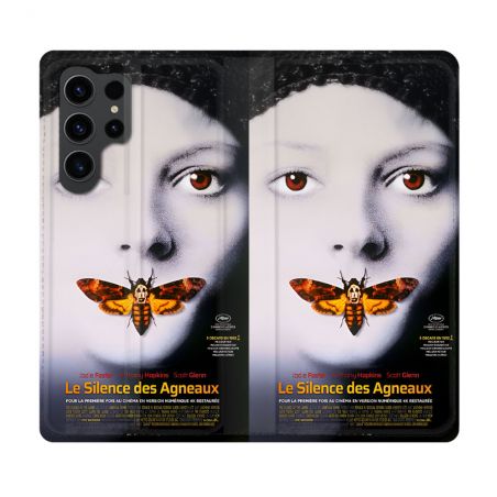 Housse Cuir Portefeuille Pour Samsung Galaxy S23 Ultra Le Silence Des Agneaux Affiche