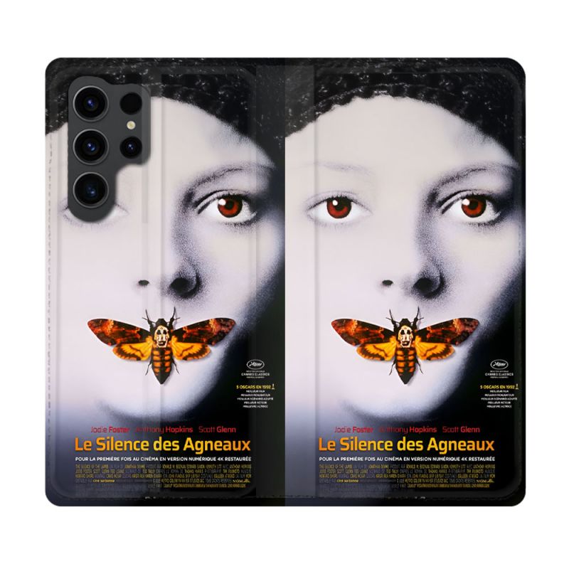 Housse Cuir Portefeuille Pour Samsung Galaxy S23 Ultra Le Silence Des Agneaux Affiche