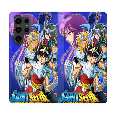 Housse Cuir Portefeuille Pour Samsung Galaxy S23 Ultra Les Chevaliers Du Zodiaque