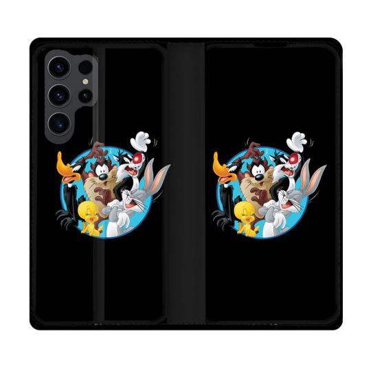 Housse Cuir Portefeuille Pour Samsung Galaxy S23 Ultra Looney Tunes
