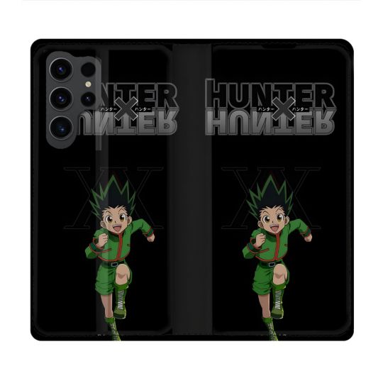 Housse Cuir Portefeuille Pour Samsung Galaxy S23 Ultra Manga Hunter X Hunter Gon