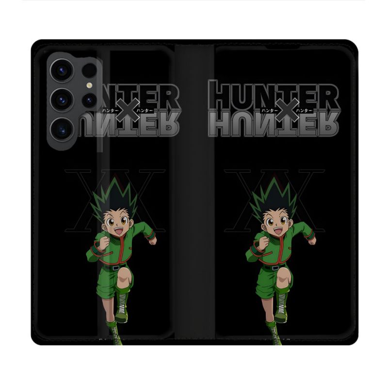Housse Cuir Portefeuille Pour Samsung Galaxy S23 Ultra Manga Hunter X Hunter Gon