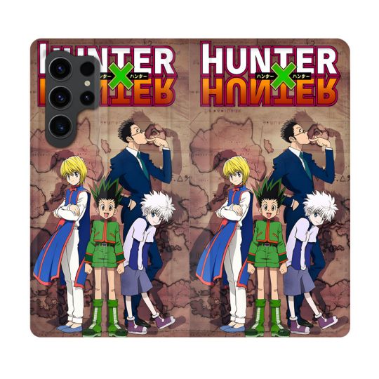 Housse Cuir Portefeuille Pour Samsung Galaxy S23 Ultra Manga Hunter X Hunter Vintage