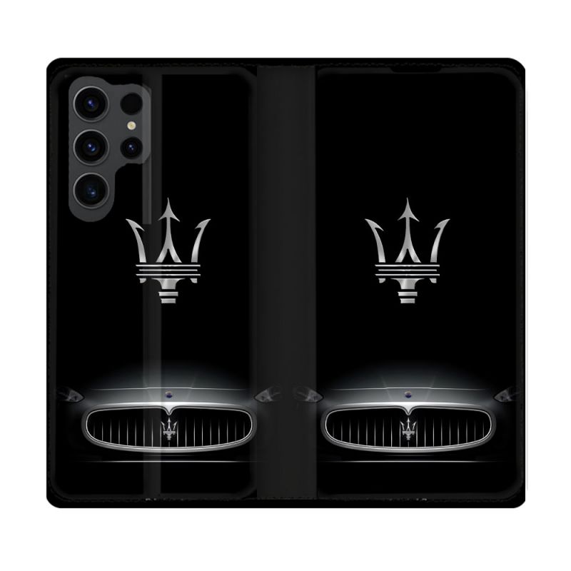 Housse Cuir Portefeuille Pour Samsung Galaxy S23 Ultra Maserati
